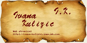 Ivana Kulizić vizit kartica